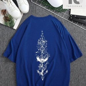 Homme Erkek Taç ve Harf Grafikli Tişört