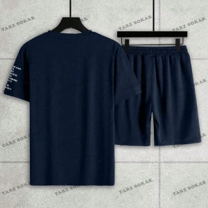 Homme Erkek Yazılı Baskılı T-Shirt Ve Şort Takım