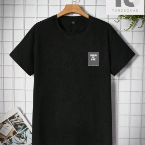 Homme Erkek Yazılı Baskılı Yuvarlak Yaka Kısa Kollu Tişört