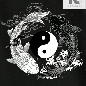 Homme Erkek Yin & Yang Baskı Damla Omuz Tişört