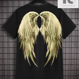 Homme Kanatlı Baskı Kısa Kollu Tişört