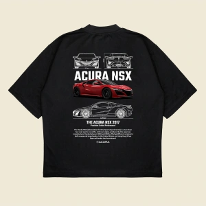 Honda Acura Nsx Baskılı Oversize Unisex Pamuklu Nefes Alan Kalın Kumaşlı