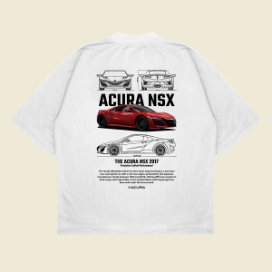 Honda Acura Nsx Baskılı Oversize Unisex Pamuklu Nefes Alan Kalın Kumaşlı