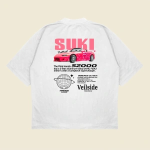Honda Suki Baskılı Oversize Unisex Pamuklu Nefes Alan Kalın Kumaşlı