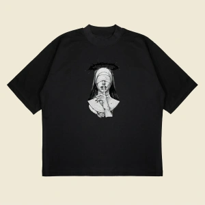 Hush, Sister! Baskılı Oversize Unisex Pamuklu Nefes Alan Kalın Kumaşlı