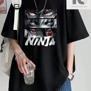 Hypemode Ayı Baskılı Yuvarlak Yaka Siyah Erkek Tişört