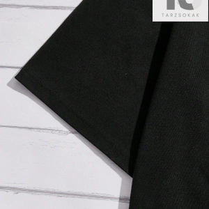 Hypemode Düşük Omuzlu Siyah Triko Yuvarlak Yaka Oversize Erkek Tişört