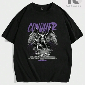 Hypemode Düşük Omuzlu Siyah Yuvarlak Yaka Örme Erkek Tişört