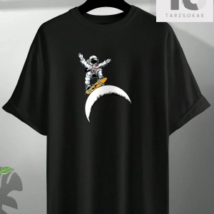 Hypemode Erkek Astronot Baskılı Kısa Kollu Tişört