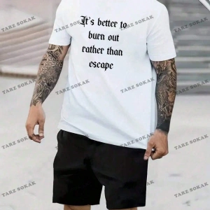 Hypemode Erkek Beyaz Örme Kısa Kollu Tişört Ve Şort Takım