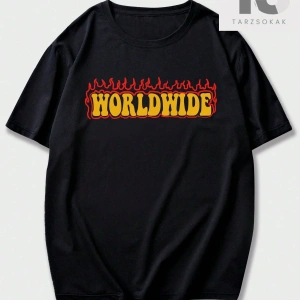 Hypemode Erkek Casual Kalp Baskılı Tişört