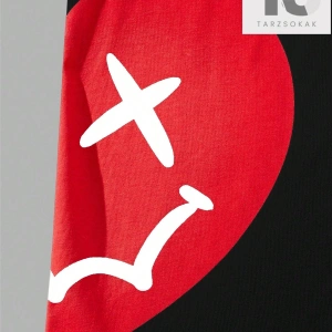 Hypemode Erkek Casual Kalp Baskılı Tişört