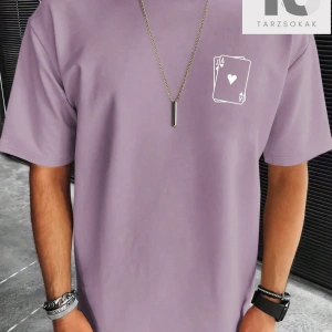 Hypemode Erkek Japon Harfli ve Çiçek Baskılı Tişört