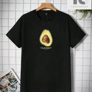 Hypemode Erkek Siyah Örme Yuvarlak Yaka Kısa Kollu Tişört