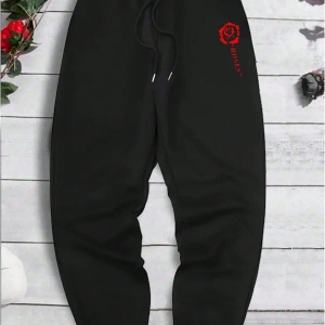 Hypemode Floral & Letter Graphic Drawstring Waist Eşofman Altı