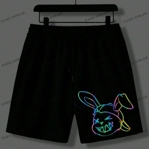 Hypemode Reflektif Detaylı Çizgi Film Baskılı Erkek Tişört ve Şort Takım