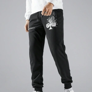 Hypemode Slogan Graphic Drawstring Waist Eşofman Altı