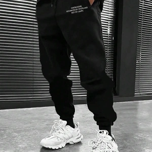 Hypemode Slogan Graphic Drawstring Waist Eşofman Altı