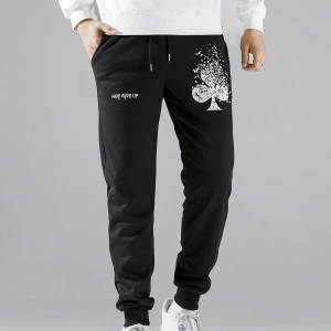 Hypemode Slogan Graphic Drawstring Waist Eşofman Altı