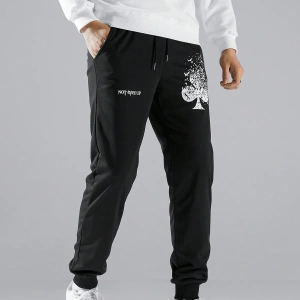 Hypemode Slogan Graphic Drawstring Waist Eşofman Altı