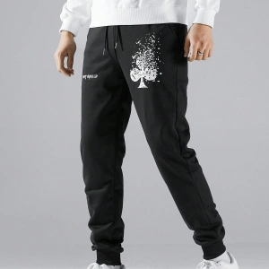 Hypemode Slogan Graphic Drawstring Waist Eşofman Altı