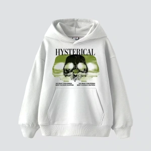 Hysterıcal Baskılı Oversize Unisex Beyaz