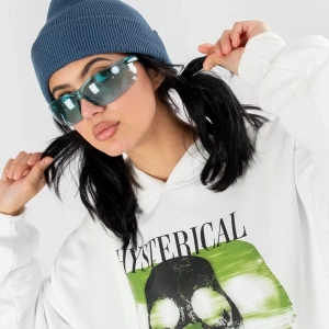 Hysterıcal Baskılı Oversize Unisex Beyaz