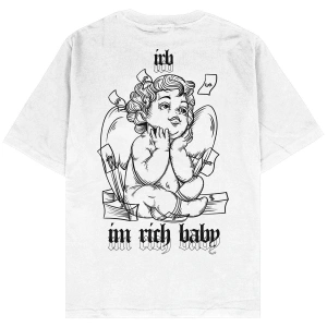 I Am Rich Baby Beyaz Oversize Unisex T-shirt
