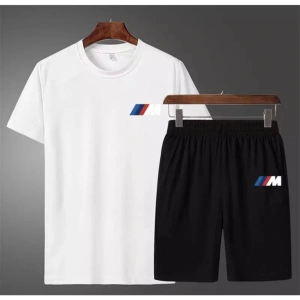 I Mm Bmw Baskılı %100 Pamuk Ter Tutmayan Çift Cep Dış Mekan Yeni Trend Erkek Şort Takım