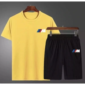 I Mm Bmw Baskılı %100 Pamuk Ter Tutmayan Çift Cep Dış Mekan Yeni Trend Erkek Şort Takım
