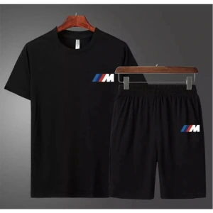 I Mm Bmw Baskılı %100 Pamuk Ter Tutmayan Çift Cep Dış Mekan Yeni Trend Erkek Şort Takım