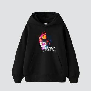 I See Ghost Baskılı Oversize Unisex Premium Siyah