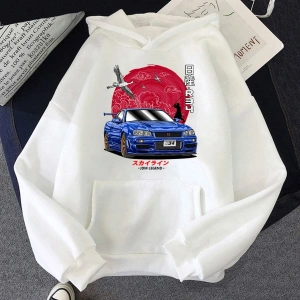 Ilk D Yarış Hoodies Erkek Mazda Nissan Skyline 52 14766 Beyaz