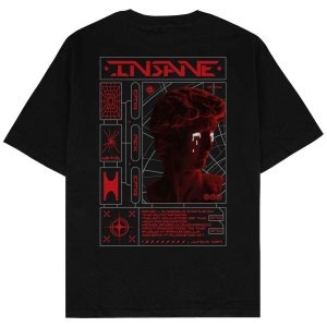 Insane Siyah Oversize Unisex T-shirt