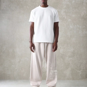International Premium Drop Crotch Jogger Eşofman Altı Sokak Stili Tipografi Bas
