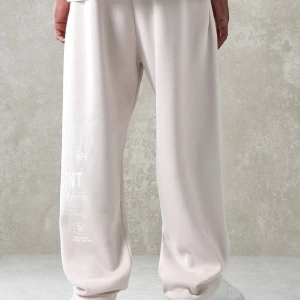 International Premium Drop Crotch Jogger Eşofman Altı Sokak Stili Tipografi Bas