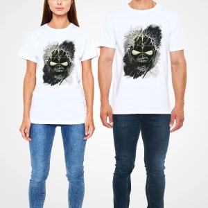 Iron Maiden Baskılı Unisex Beyaz Tişört