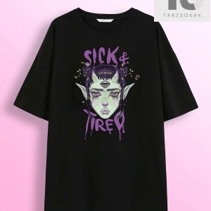 Isabela Escobar Mektup Şekilli Grafik Düşük Omuzlu Tişört