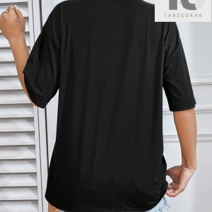 İskelet Baskılı Düşük Omuzlu Tişört