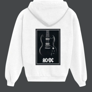 IvırZıvır----Unisex Beyaz Ac-dc Sırt Baskılı Sweatshirt