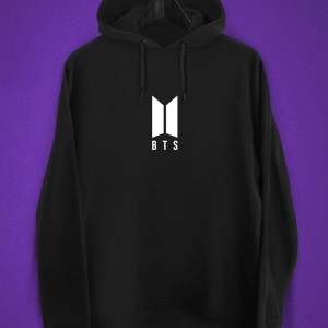 IvırZıvır----Unisex Siyah Bts Baskılı Sweatshirt