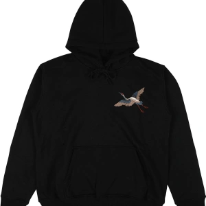 Japan Crane Siyah Oversize Unisex Kapüşonlu Sweatshirt Hoodie