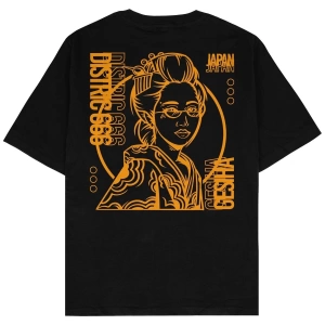 Japan Geisha v2 Siyah Oversize Unisex T-shirt