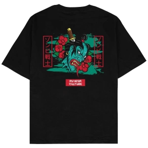 Japanese Culture Siyah Oversize Unisex T-shirt