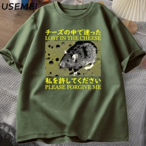 Japon tarzı kayıp peynir sıçan t-shirt erkekler pamuk kısa kollu Tadam giysileri t-sh 2879