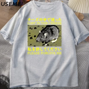 Japon tarzı kayıp peynir sıçan t-shirt erkekler pamuk kısa kollu Tadam giysileri t-sh 2879