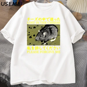 Japon tarzı kayıp peynir sıçan t-shirt erkekler pamuk kısa kollu Tadam giysileri t-sh 2879
