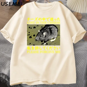Japon tarzı kayıp peynir sıçan t-shirt erkekler pamuk kısa kollu Tadam giysileri t-sh 2879