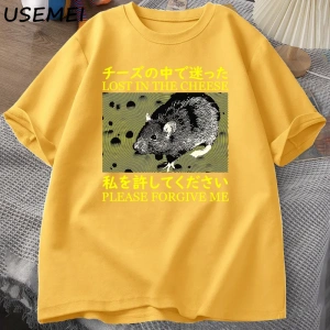Japon tarzı kayıp peynir sıçan t-shirt erkekler pamuk kısa kollu Tadam giysileri t-sh 2879
