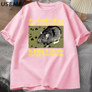 Japon tarzı kayıp peynir sıçan t-shirt erkekler pamuk kısa kollu Tadam giysileri t-sh 2879